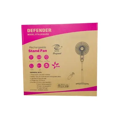 Picture of Defender KTH\KN\DF  AC/DC  18"  12 Volt Battery Rechargeable Stand Fan
