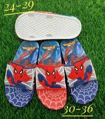 Picture of New Model Cartoon Spider-Man Design PVC Upper Sliders For Kids | Slides For children | Slippers for boys sandals for kids room | Slides Slipper for boys cute Boys