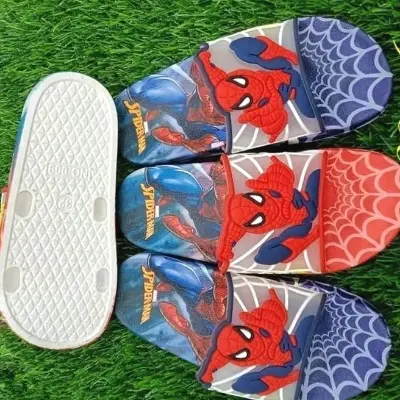 Picture of New Model Cartoon Spider-Man Design PVC Upper Sliders For Kids | Slides For children | Slippers for boys sandals for kids room | Slides Slipper for boys cute Boys