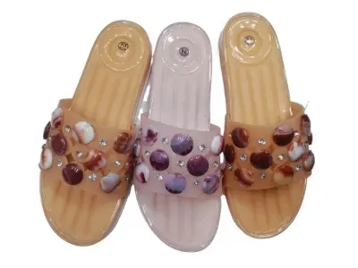 Picture of stylish flat comforting Rubber sandal for women | China flat shoes new premier sandal for Woman | flat regular
fashionable slipper sandal ladies\women- pink & orange