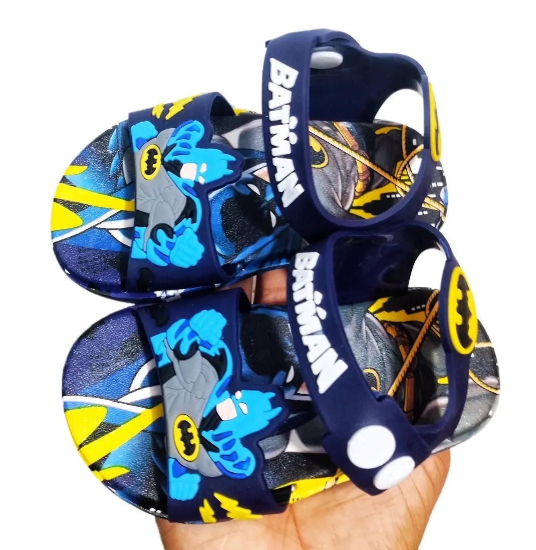 Picture of New cool slippers boys and girl children  cute cartoon Batman indoor non silf outdoor children's slippers & soft sole Rubber Sandal's