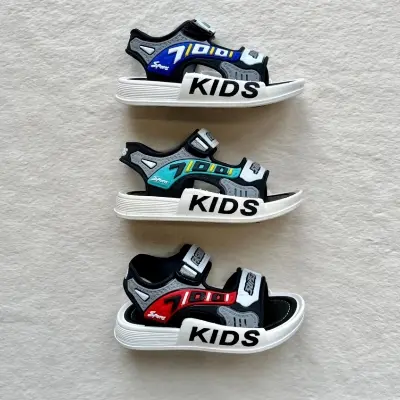 Picture of Kids Sports Casual Student Pvc Sandals Soft Non-slip Fashion Wild New Summer Children Beach Sandals For Boys And Girls Soft Toddler kids sandal Red Blue Black EUR 21-30