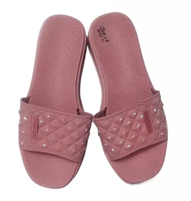 Picture of New Beautiful Sandal For woman  Waterproof Rubber Slipper Flat Buckle Sliders Wedge Heels Sandals For Women Fashion Flip-Flops Shoes Women Slippers Pink, Grey & brawon Eu 36-40