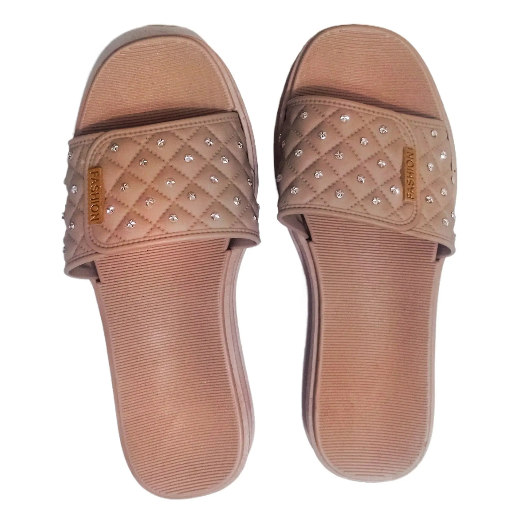 Picture of New Beautiful Sandal For woman  Waterproof Rubber Slipper Flat Buckle Sliders Wedge Heels Sandals For Women Fashion Flip-Flops Shoes Women Slippers Pink, Grey & brawon Eu 36-40