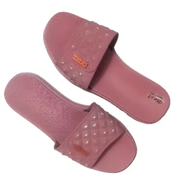Picture of New Beautiful Sandal For woman  Waterproof Rubber Slipper Flat Buckle Sliders Wedge Heels Sandals For Women Fashion Flip-Flops Shoes Women Slippers Pink, Grey & brawon Eu 36-40