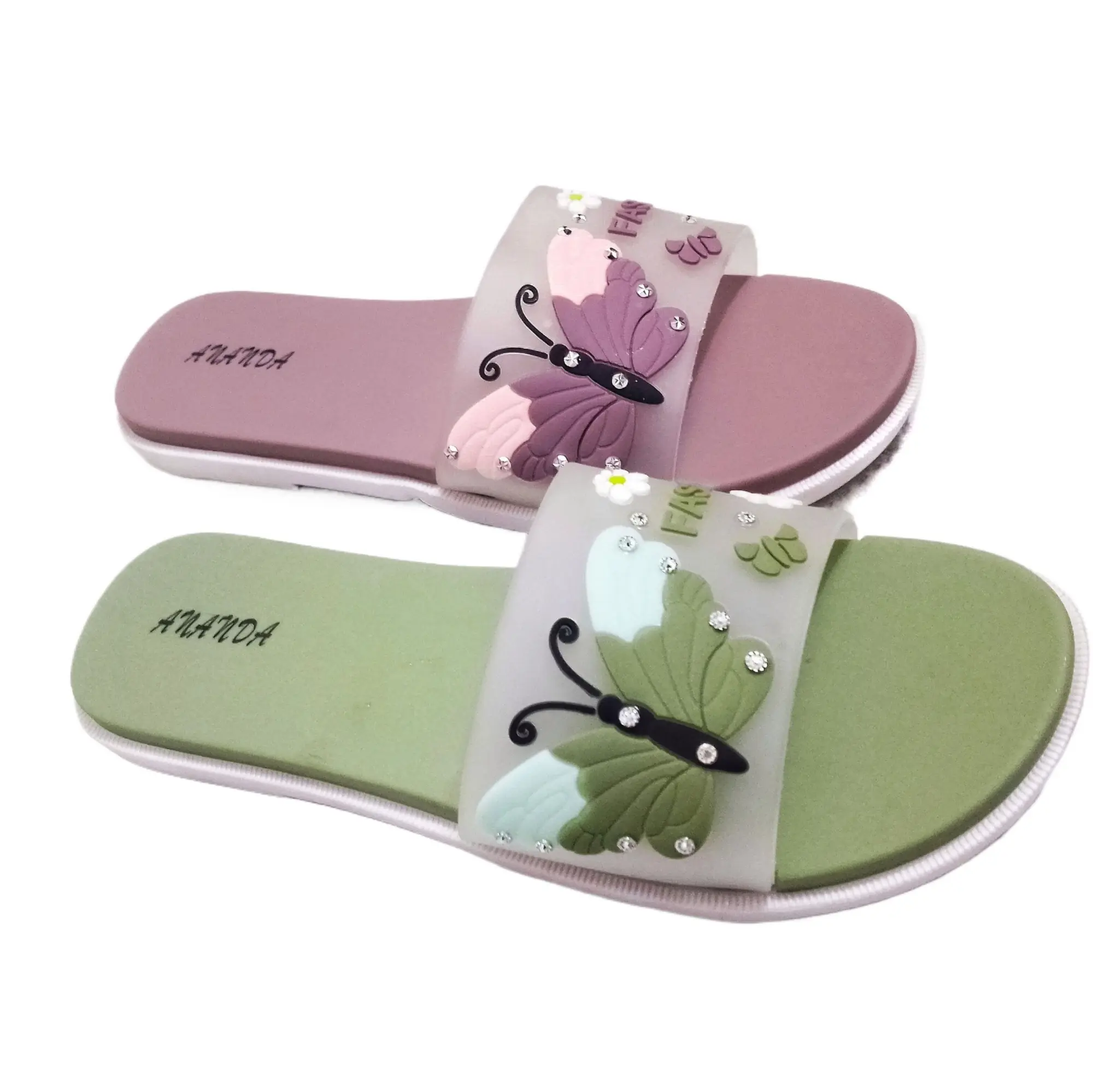 Picture of Womens Viral Flat Regular China Shoes  New Fashionable Ladies Flat Slipper Sandals New Premium Sandal for Girls | Trending Slippers For woman Low Price Color - Green, Blue, Pink