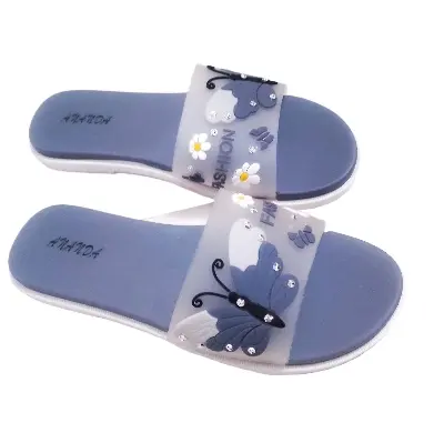 Picture of Womens Viral Flat Regular China Shoes  New Fashionable Ladies Flat Slipper Sandals New Premium Sandal for Girls | Trending Slippers For woman Low Price Color - Green, Blue, Pink