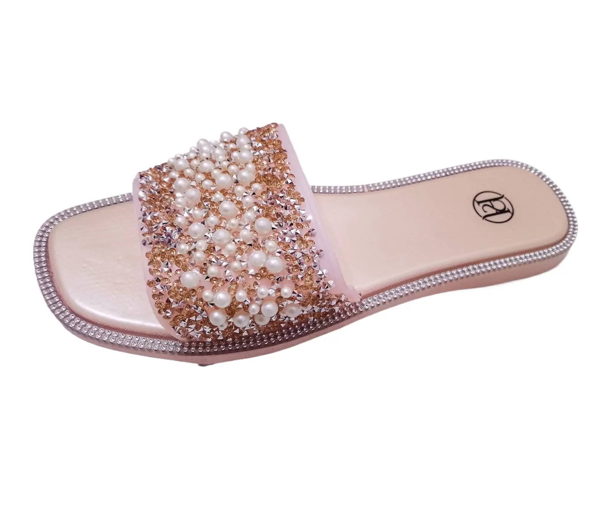 Picture of Slippers For Girls | Sandals for girls with stones | Fashionable | Stylish | Comfortable | Super soft | Super | lightweight | Anti-slip sole | Casual wear slippers for women | Girls Slide Sandal Slippers