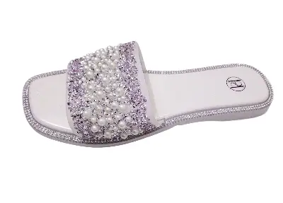 Picture of Slippers For Girls | Sandals for girls with stones | Fashionable | Stylish | Comfortable | Super soft | Super | lightweight | Anti-slip sole | Casual wear slippers for women | Girls Slide Sandal Slippers