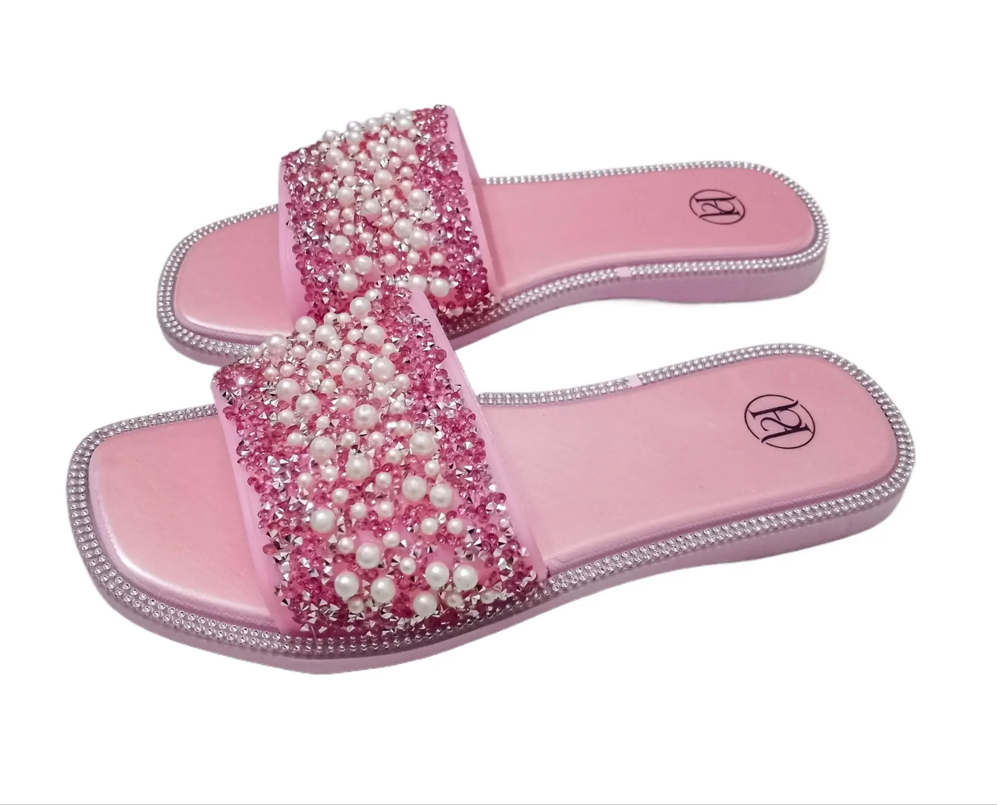 Picture of Slippers For Girls | Sandals for girls with stones | Fashionable | Stylish | Comfortable | Super soft | Super | lightweight | Anti-slip sole | Casual wear slippers for women | Girls Slide Sandal Slippers