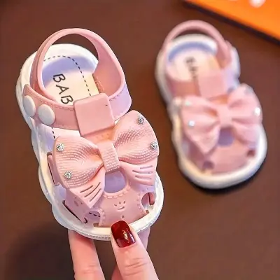 Picture of Casual Cute Bowknot Sandals For Baby Girls, Breathable Lightweight Non-slip Sandals For Party Beach, All Seasons