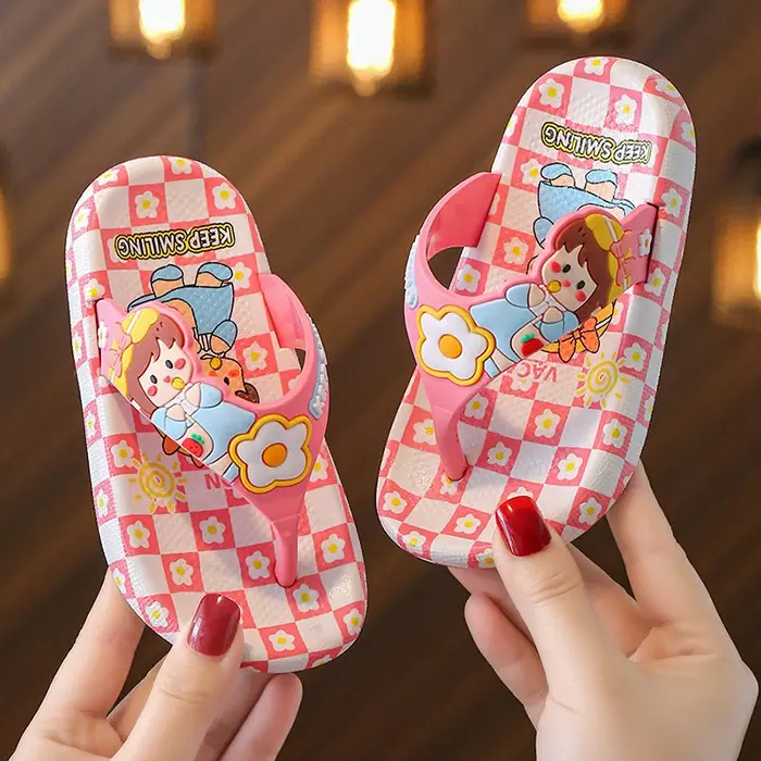 Picture of Children's Flip Flops Girls' Summer New Cartoon Girls' Non-Slip Soft Bottom Indoor Bathroom Baby Beach Slippers