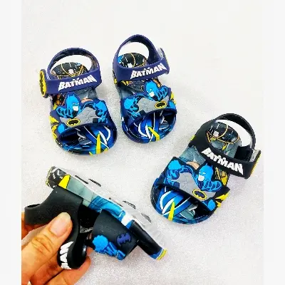 Picture of Children's Flip Flops Boys' New Batman Cartoon Boys ' Non-Slip Soft Bottom Indoor Bathroom Baby Beach Slippers  Black Blue & Light blue