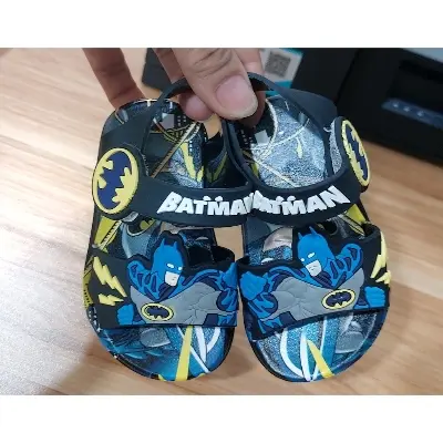 Picture of Children's Flip Flops Boys' New Batman Cartoon Boys ' Non-Slip Soft Bottom Indoor Bathroom Baby Beach Slippers  Black Blue & Light blue