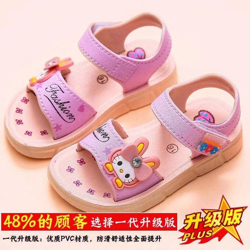 Picture of New Baby Girl Children Kids Comfortable Simple Cute Fabric Soft Bottom Non-Slip Design Outdoor Beach Sandals