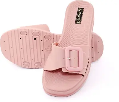 Picture of New Beautiful Sandal For woman Waterproof Rubber Slipper Flat Buckle Sliders Wedge Heels Sandals For Women Fashion Flip-Flops Shoes Women Slippers