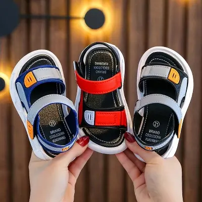 Picture of Kids' Comfortable Sports Sandals with Velcro Closure for Boys - Durable Microfiber & Synthetic Leather - New