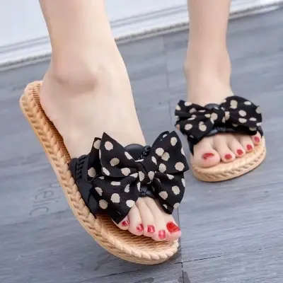 Picture of Indoor Slippers Women Home Shoes Lightweight Linen Girl's Slippers Lightweight Home Slippers