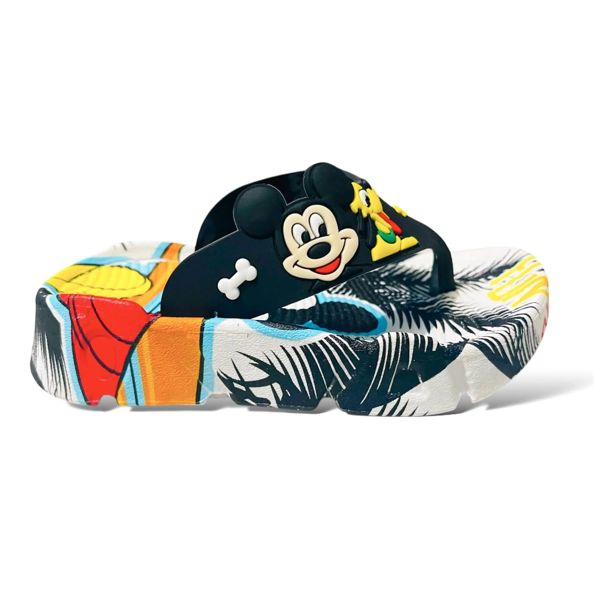 Picture of Children's Flip Flops Boy's & Girl's Summer New Cartoon Boy's Non-Slip Soft Bottom Indoor Bathroom Baby Beach Slippers - Red & Black