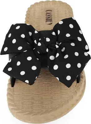 Picture of Eva Woman Slippers Solid Open Toe Flats Black, White, Green Woman slides