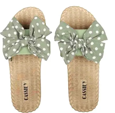 Picture of Eva Woman Slippers Solid Open Toe Flats Black, White, Green Woman slides