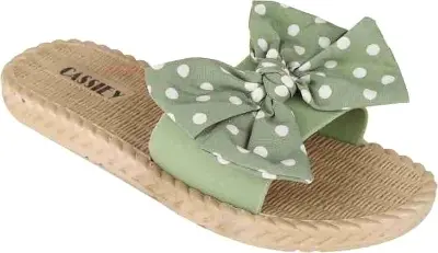 Picture of Eva Woman Slippers Solid Open Toe Flats Black, White, Green Woman slides