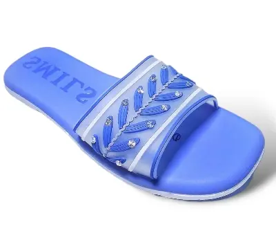 Picture of Womens Viral Flat Regular 334 Shoes New Fashionable Woman Flat Slipper Sandals New Premium Sandal for Girls | Trending Slippers For woman Pink, Blue & Green color