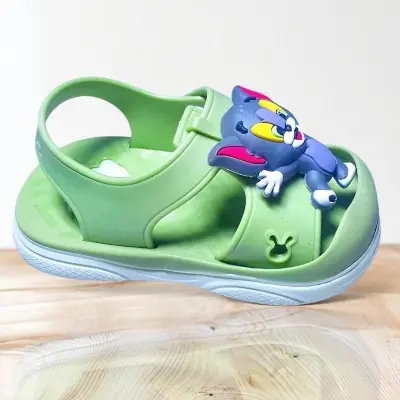 Picture of Children's Flip Flops Girls' Summer New Cartoon Girls' Non-Slip Soft Bottom Indoor Bathroom Baby Beach Slippers Green- Blue & Pink