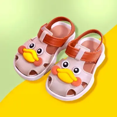 Picture of Children's Flip Flops Boy's & Girl's Summer New Cartoon Boy's Non-Slip Soft Bottom Indoor Bathroom Baby Beach Slippers - Blue, Pink, Brawon