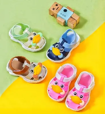 Picture of Children's Flip Flops Boy's & Girl's Summer New Cartoon Boy's Non-Slip Soft Bottom Indoor Bathroom Baby Beach Slippers - Blue, Pink, Brawon