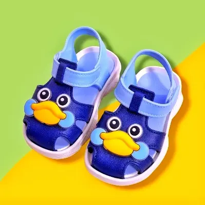 Picture of Children's Flip Flops Boy's & Girl's Summer New Cartoon Boy's Non-Slip Soft Bottom Indoor Bathroom Baby Beach Slippers - Blue, Pink, Brawon