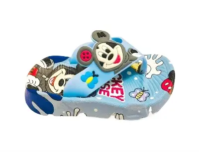 Picture of Children's Flip Flops Boy's & Girl's Summer New Cartoon Boy's Non-Slip Soft Bottom Indoor Bathroom Baby Beach Slippers - Red & Black, Sky