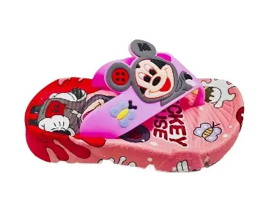 Picture of Children's Flip Flops Boy's & Girl's Summer New Cartoon Boy's Non-Slip Soft Bottom Indoor Bathroom Baby Beach Slippers - Red & Black, Sky