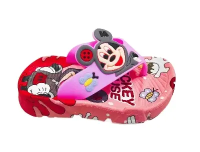 Picture of Children's Flip Flops Boy's & Girl's Summer New Cartoon Boy's Non-Slip Soft Bottom Indoor Bathroom Baby Beach Slippers - Red & Black, Sky