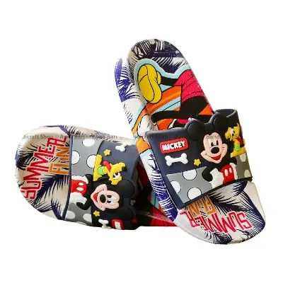Picture of Slides for Child | Mickey- 009 | Shipper for boys sandal for kids room slipper summer Slipper 3D Printed | Boys & Girls Sliders With Supportive Strap For Toddler | Color Red, Black, Grey, For Kids Sandal