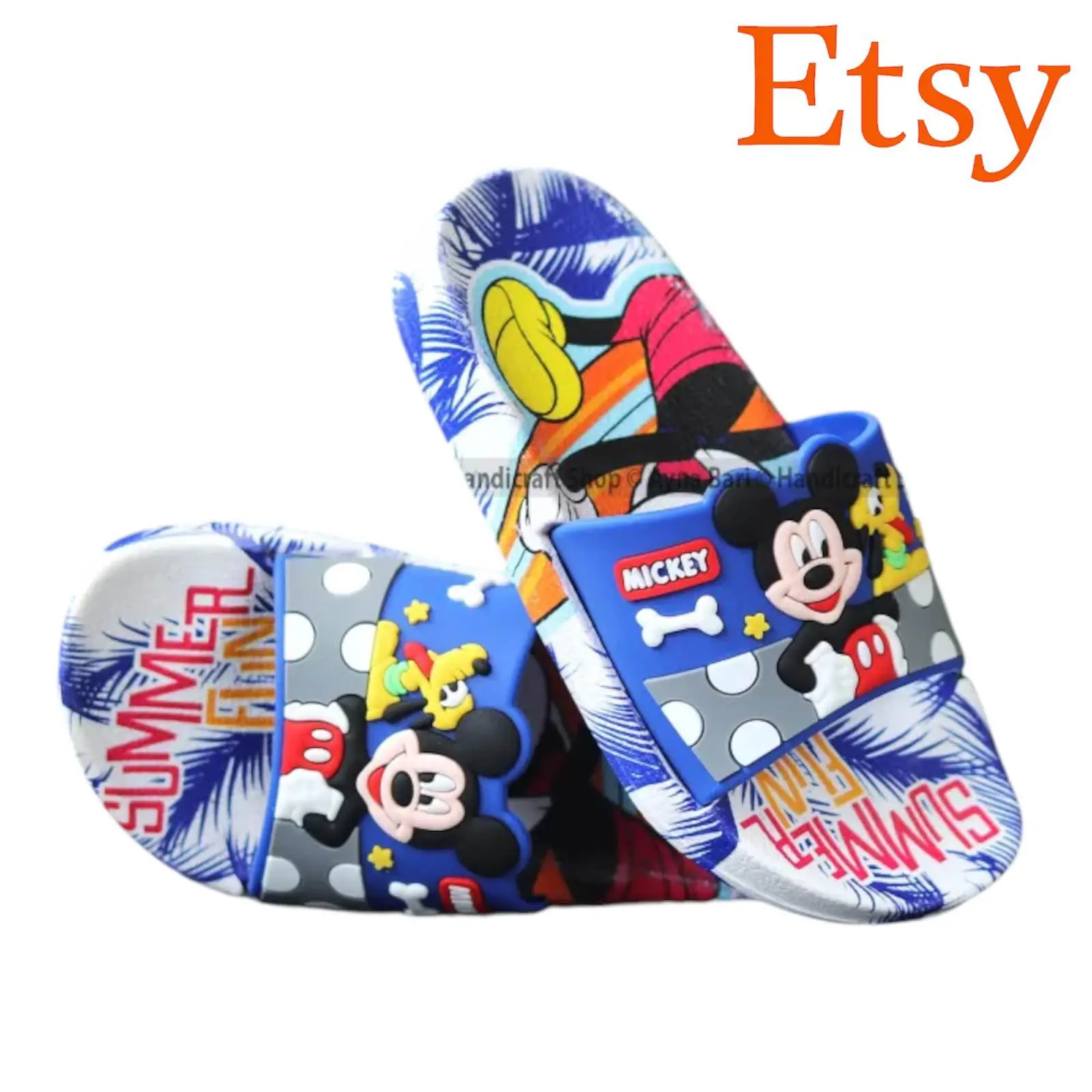 Picture of Slides for Child | Mickey- 009 | Shipper for boys sandal for kids room slipper summer Slipper 3D Printed | Boys & Girls Sliders With Supportive Strap For Toddler | Color Red, Black, Grey, For Kids Sandal