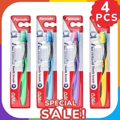 Picture of Premium 4pcs Toothbrush Set For Adults - Medium Firm Nylon Bristles, Wide Head Design For Efficient Cleaning, Color-Coded For Easy Identification