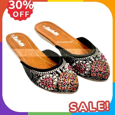 Picture of Girls stone covered nagra shoe stylish fashionable half shoe | Girls exclusive Eid collection nagra shoes EUR 36-41