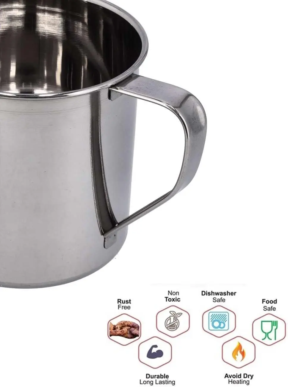 Picture of Dynore Stainless Steel Multipurpose Usage Mug/Tea/Coffee Serving Mug- 500 ml Silver-  1 pcs Low Price Best Quality