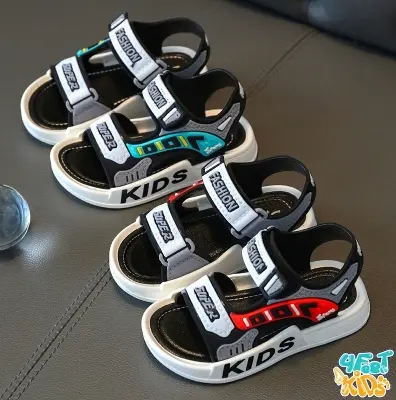 Picture of Kids Sports Casual Student Pvc Sandals Soft Non-slip Fashion Wild New Summer Children Beach Sandals For Boys And Girls Soft Toddler kids sandal Red Blue Black EUR 21-30