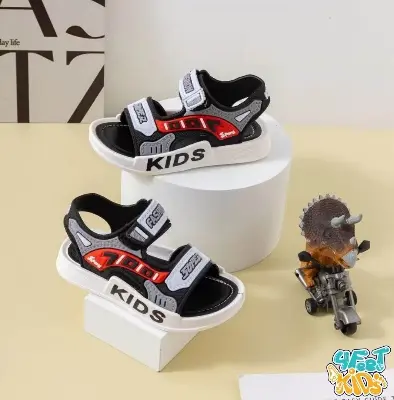 Picture of Kids Sports Casual Student Pvc Sandals Soft Non-slip Fashion Wild New Summer Children Beach Sandals For Boys And Girls Soft Toddler kids sandal Red Blue Black EUR 21-30