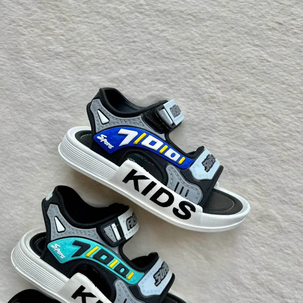 Picture of Kids Sports Casual Student Pvc Sandals Soft Non-slip Fashion Wild New Summer Children Beach Sandals For Boys And Girls Soft Toddler kids sandal Red Blue Black EUR 21-30