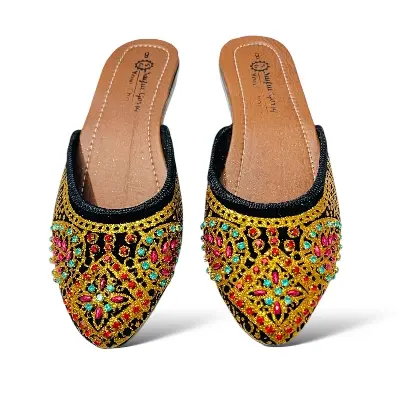 Picture of Girls stone covered nagra shoe stylish fashionable half shoe | Girls exclusive Eid collection nagra shoes EUR 36-40