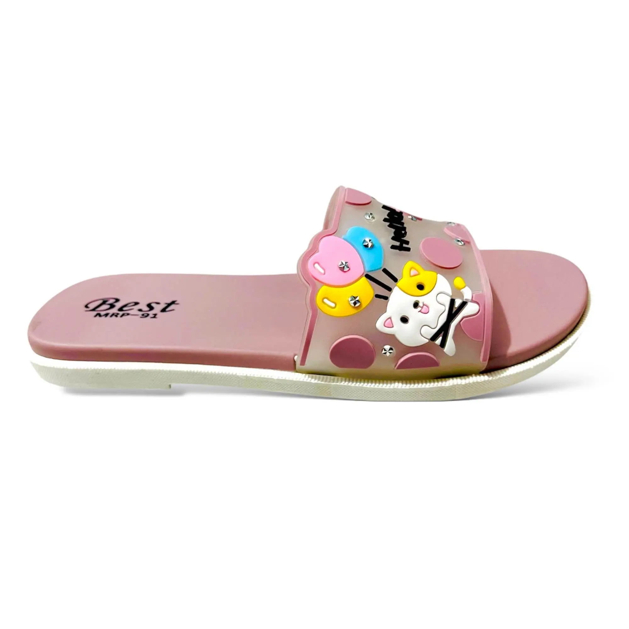 Picture of Slippers Sandals For Girls Shoes For Women Flat Sandals Slippers For Girls New Trendy Falt Sandal For Woman Color : Blue, Pink, Green