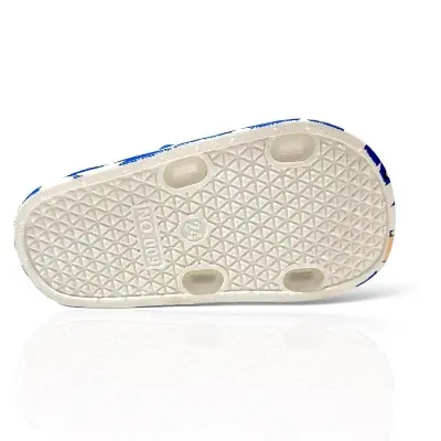 Picture of Slides For children | Slippers for boys sandals for kids room | Slides Slipper for Summer Slippers Shoes Graffiti Open Toe Low Platform Flip Flops Outdoor Flat Beach Slides Sandals cartoon Cute cartoon indoor Non outdoor children's slippers Color : Blue,