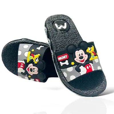 Picture of New Model Cartoon Micky-Mouse Design PVC Upper Sliders For Kids | Slides For children | Slippers for boys sandals for kids room | Slides Slipper for boys cute Boys Blue & Black EUR 24-35
