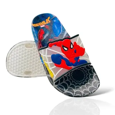 Picture of New Model Cartoon Spider-Man Design PVC Upper Sliders For Kids | Slides For children | Slippers for boys sandals for kids room | Slides Slipper for boys cute Boys Red & Black EUR 24-34