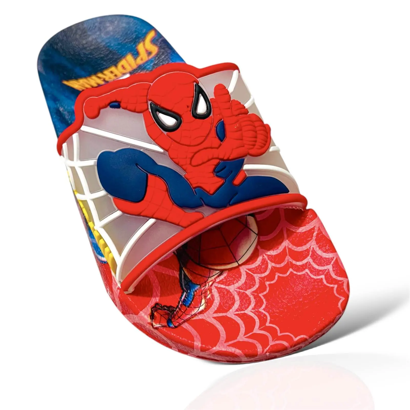 Picture of New Model Cartoon Spider-Man Design PVC Upper Sliders For Kids | Slides For children | Slippers for boys sandals for kids room | Slides Slipper for boys cute Boys Red & Black EUR 24-34
