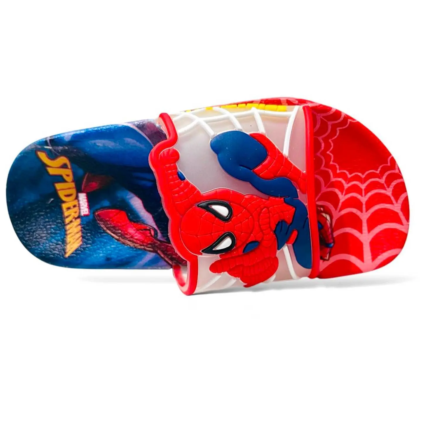 Picture of New Model Cartoon Spider-Man Design PVC Upper Sliders For Kids | Slides For children | Slippers for boys sandals for kids room | Slides Slipper for boys cute Boys Red & Black EUR 24-34