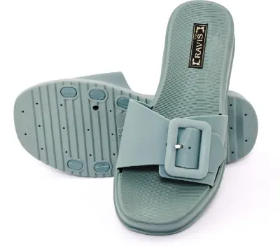 Picture of New Beautiful Sandal For woman Waterproof Rubber Slipper Flat Buckle Sliders Wedge Heels Sandals For Women Fashion Flip-Flops Shoes Women Slippers
